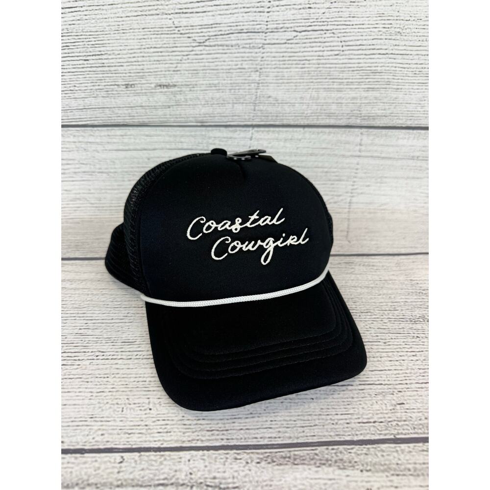 No Boundaries Women's Black Coastal Cowgirl Embroidered Trucker Cap